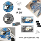 Preview: Patch / Aufnäher  - "Polizeiauto + Hubschrauber" - grau - eckig